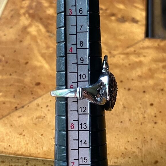 Natural Red Garnet Sterling Silver Claddagh Ring Size 5 - Picture 8 of 9